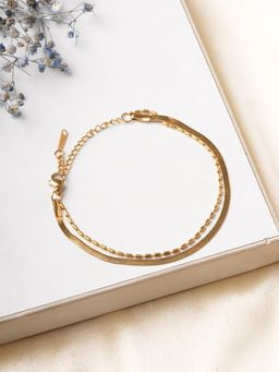 Palmonas - Women Gold Twin Gleam Chain Layered Bracelet