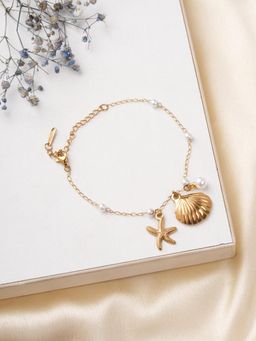 Palmonas - Women White Pearl Ocean Royale Shell and Star Bracelet