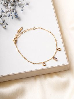 Palmonas - Women Mini Pink Stone Drop Charm Bracelet