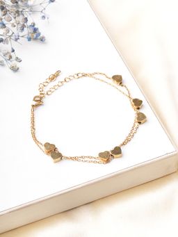 Palmonas - Women Gold Heart Link Bracelet