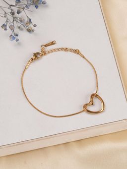Palmonas - Women Gold Slender Hollow Heart Bracelet