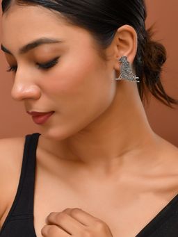 Silvermerc Designs - Women Silver Plated Ethnic Stud Earrings