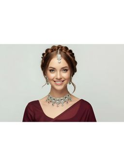 SOLLIGHT - Women Multi-Color Stone Studded Zirconia Necklace Set