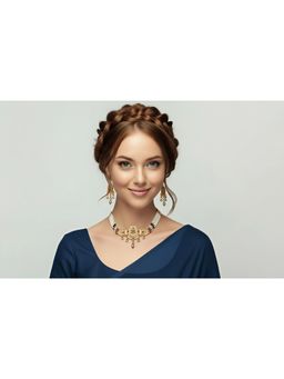 SOLLIGHT - Women Multi-Color Stone Studded Zirconia Choker Necklace Set