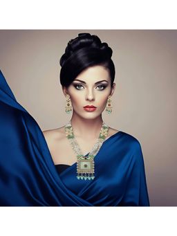 SOLLIGHT - Women Multi-Color Pearl-Beads and Zirconia Stone Long Jewellery Set