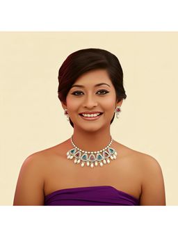 SOLLIGHT - Women Multi-Color Zirconia and Pearl-Beads Jewellery Set