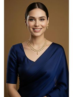 SOLLIGHT - Women Gold Plated Pink Zirconia Studded Rajwadi Jewellery Set