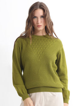 RAREISM - Whittall Primary Olive Green Sweater