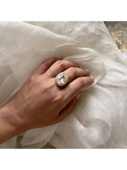 Prestones - Veya Moissanite Polki Ring