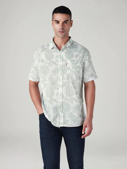 Levi's - Men White Printed Linen Casual Shirt