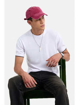 Snitch - Men White Solid/Plain Pima Cotton T-Shirt