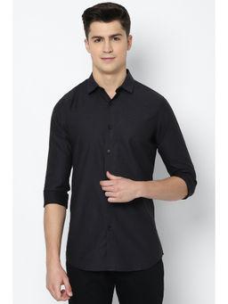 Allen Solly - Men Black Textured Cotton Casual Shirt