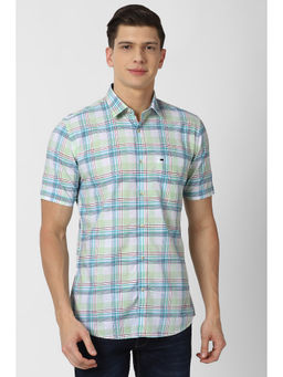 Peter England - Men Multi-Color Checks Cotton Casual Shirt