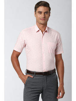 Peter England - Men Peach Printed Cotton Formal Shirt