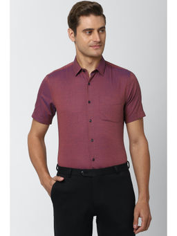 Peter England - Men Pink Printed Cotton Blend Formal Shirt