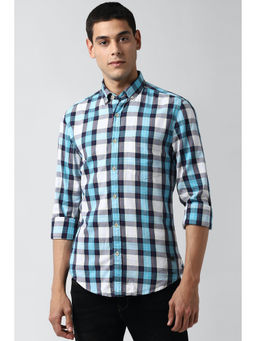 Peter England - Men Multi-Color Checks Cotton Casual Shirt