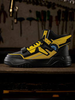 The Souled Store - Official Transformers : Bumblebee Men High Top Sneakers Black & Yellow