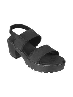 Walkway - Black Solid/plain Sandals