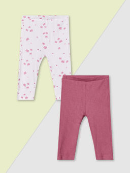 max - Girls Ribbed Leggings ( Pack Of 2 )