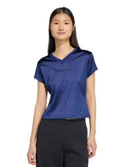 adidas - Women Navy Blue Seasonal Essentials Satin T-Shirt