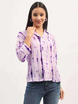 Madame - Purple Shirt Collar Tie Dye Shirt