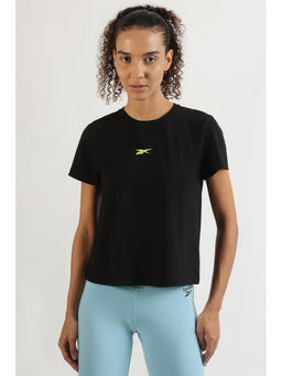 Reebok - Women Solid Black T-Shirt