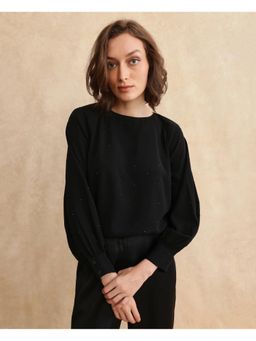 RAREISM - Debie Black Solid Boxy Top