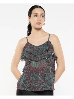 RAREISM - Difi Dark Multi-Color Print Regular Top