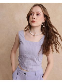 RAREISM - Dordo Light Lavender Solid Fitted Top