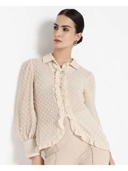 RAREISM - Erat Beige Solid Regular Top