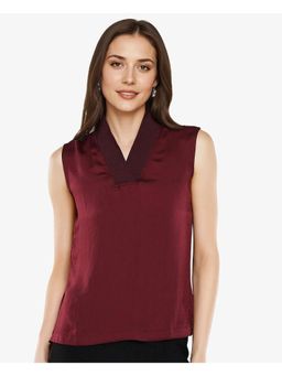 RAREISM - Siyar Maroon Solid Regular Top