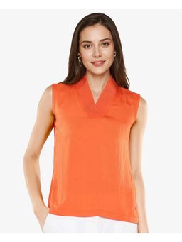 RAREISM - Siyar Orange Solid Regular Top