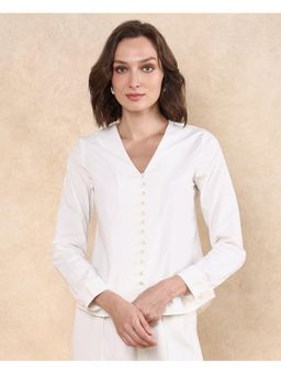 RAREISM - Starbs Off White Solid Regular Top