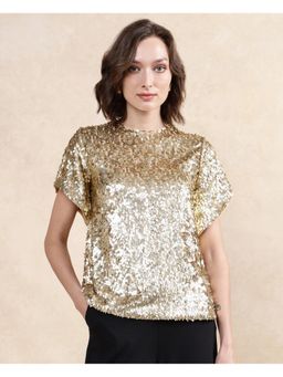 RAREISM - Zepla Metalic Gold Solid Regular Top