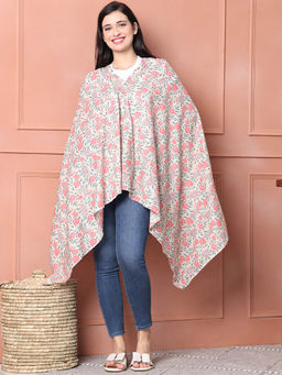Secret Wish - Peach Floral Cotton Nursing Cover