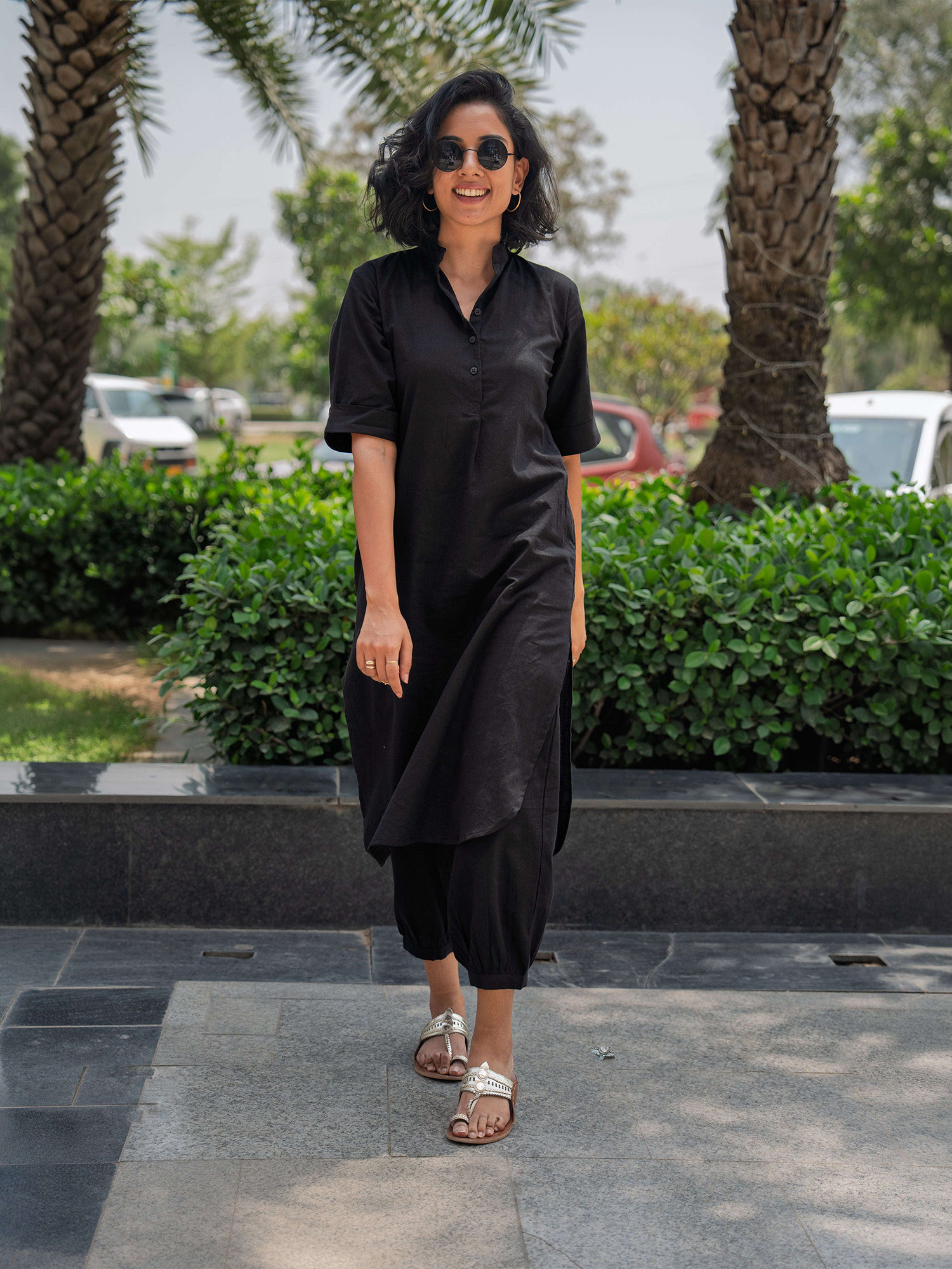 surma Butter Toast Kurta Co-Ord Set in Black-picture-4