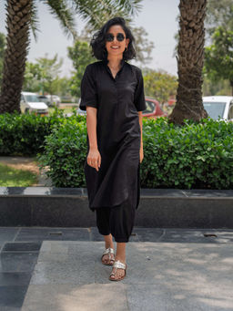 SURMA - Butter Toast Kurta Co-Ord Set in Black