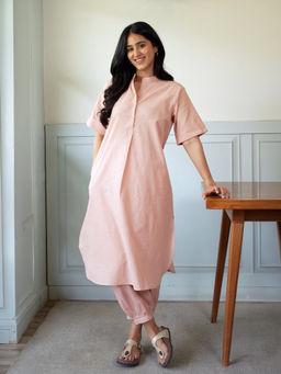 SURMA - Butter Toast Kurta Co-Ord Set in Dusty Pink