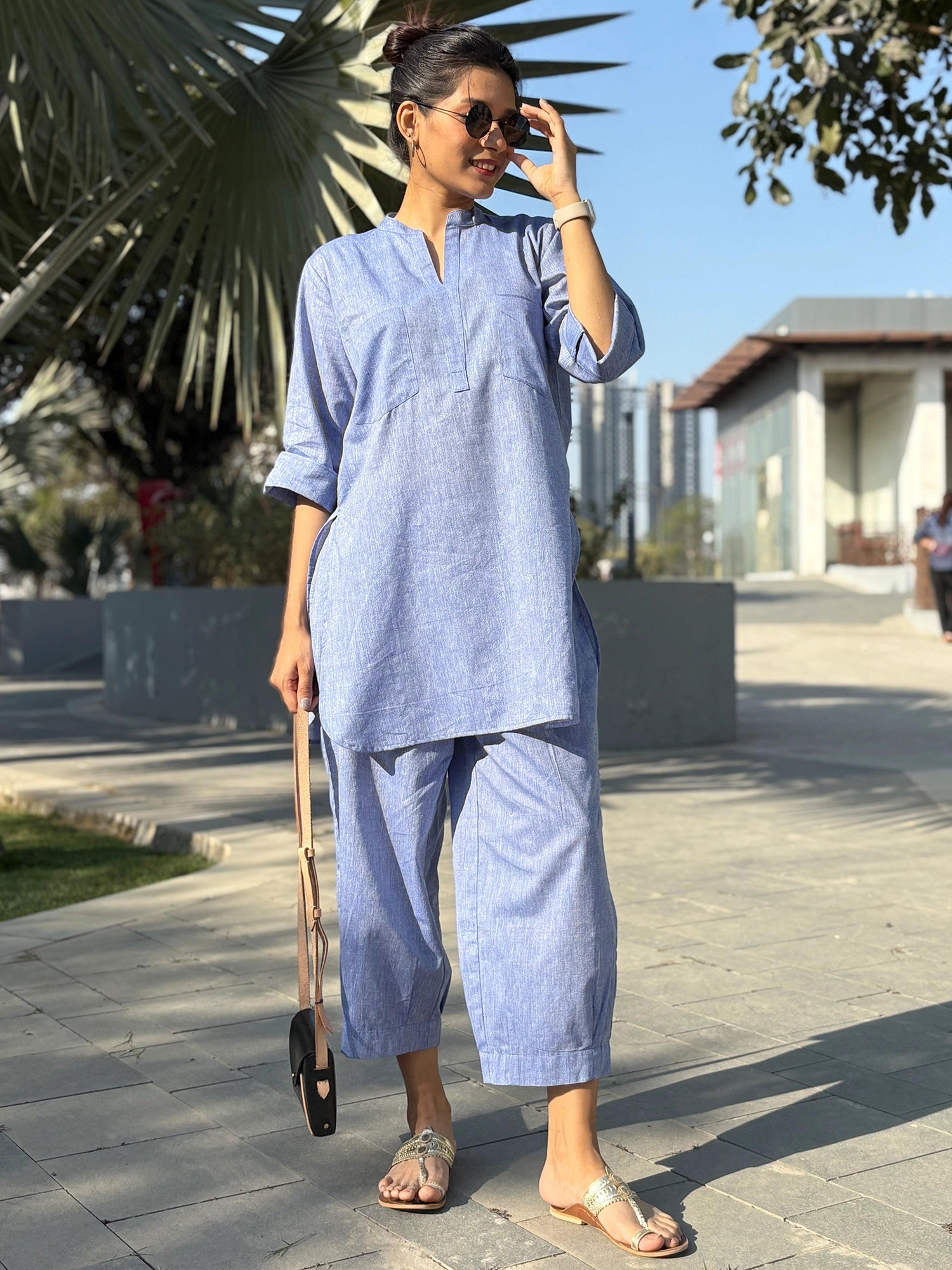 surma Silver Hoops Kurta Set in Blue-picture-14