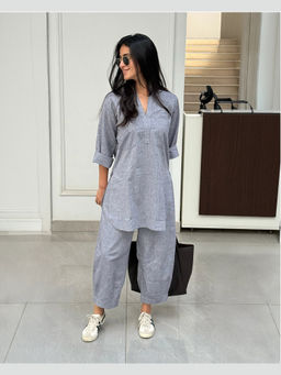 SURMA - Silver Hoops Co-ord Set in Grey