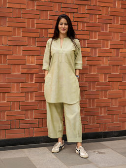 SURMA - Silver Hoops Co-ord Set in Sage Green