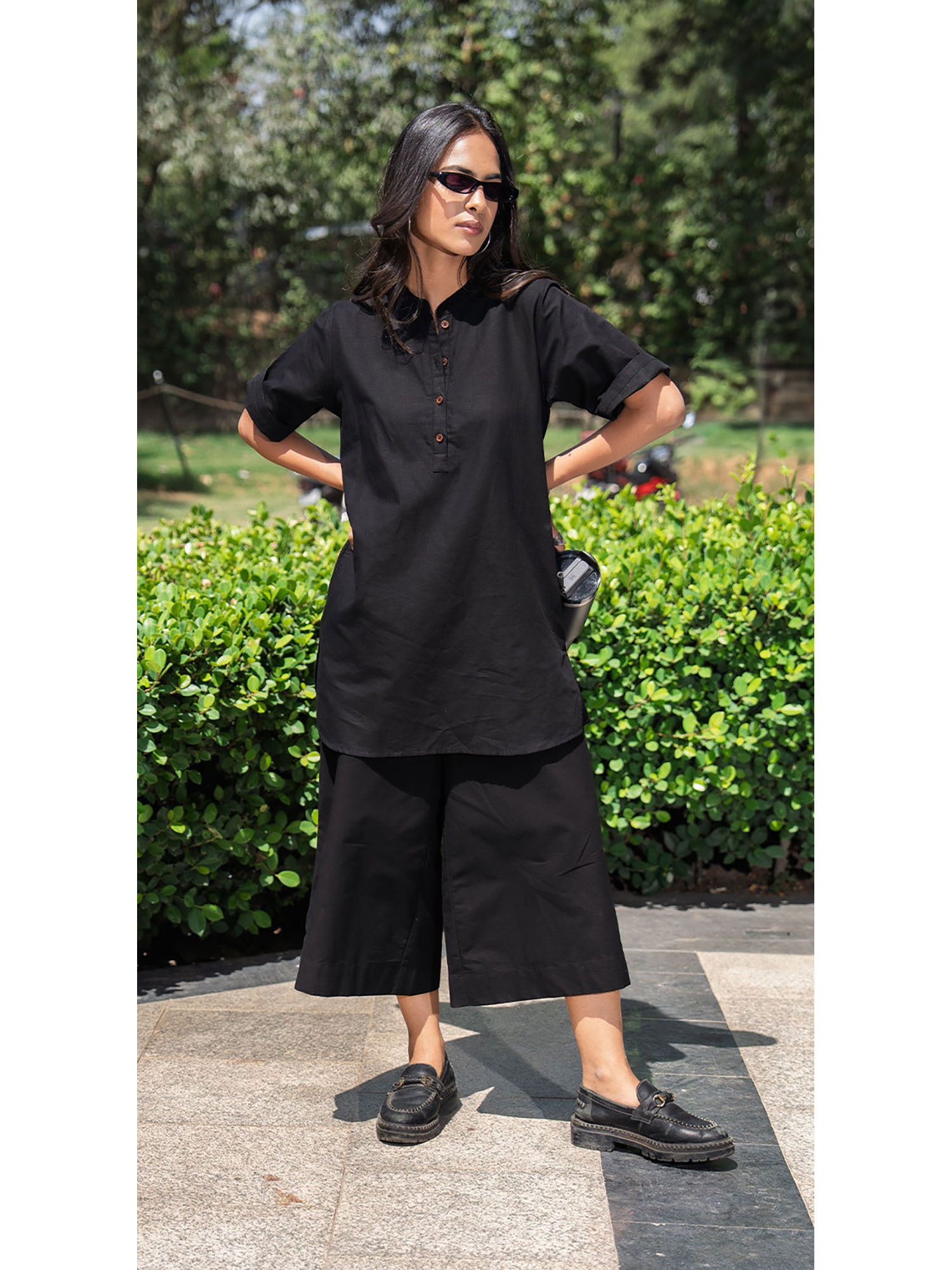 surma Salt & Pepper Co-Ord Set in Black-picture-43