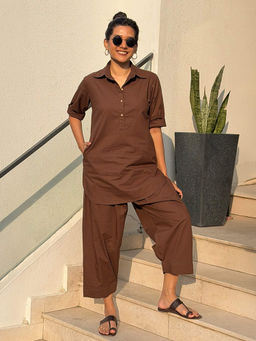 SURMA - Beach Walk Co-Ord Set in Brown