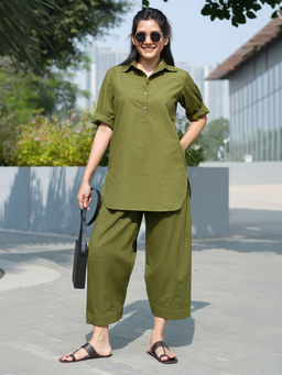 SURMA - Beach Walk Co-Ord Set in Olive Green