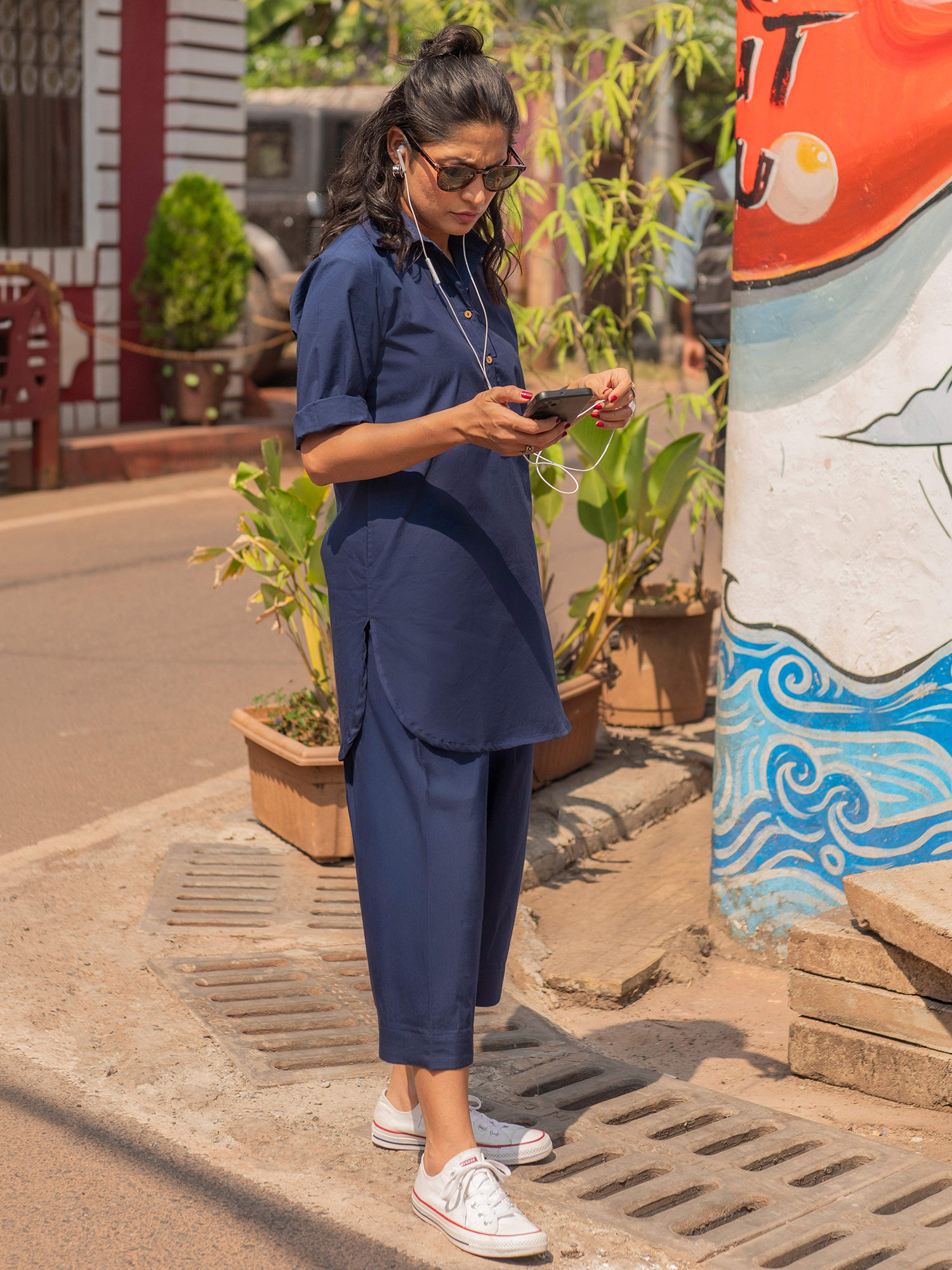 surma Beach Walk Co-Ord Set in Navy-picture-0