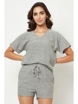 HOUSE OF S - Grey Solid Loungewear (Set of 2)