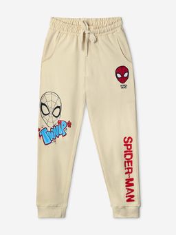 The Souled Store - Off White Embroidered Regular Fit Joggers