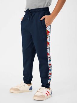The Souled Store - Navy Blue Printed Regular Fit Joggers