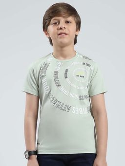 Monte Carlo - Green Printed Regular Fit T-Shirt