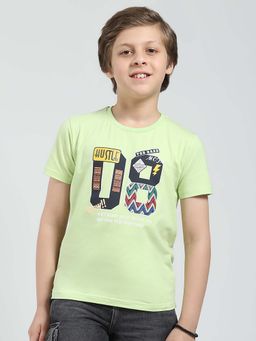 Monte Carlo - Green Printed Regular Fit T-Shirt